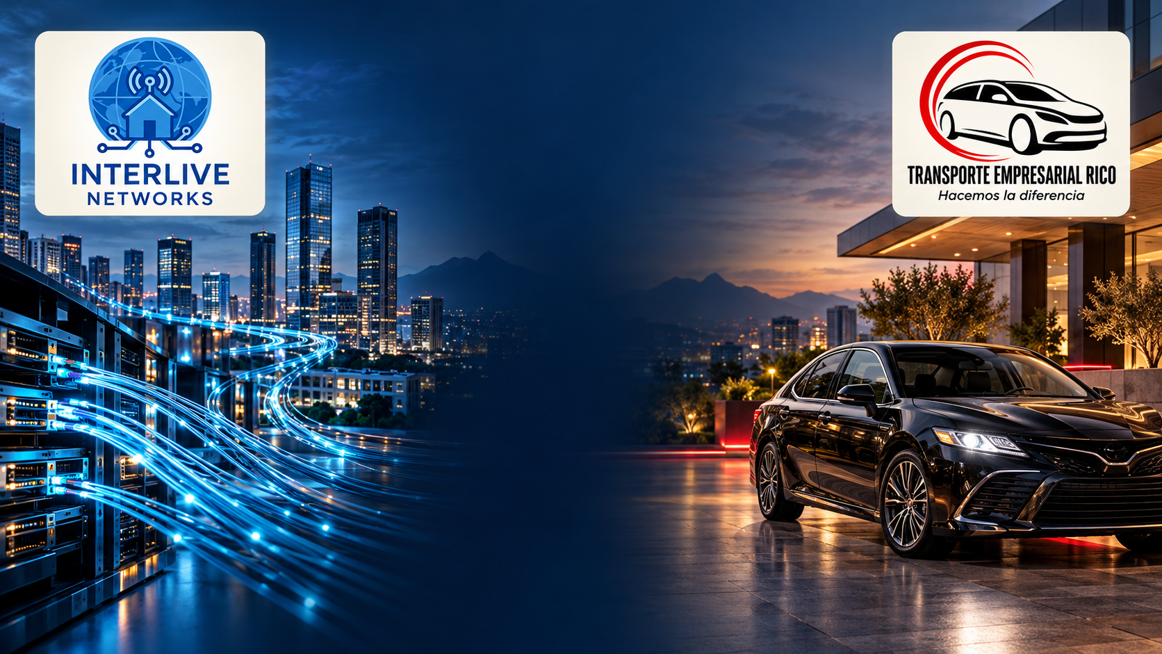Interlive Networks: redes y conectividad. Transporte Empresarial Rico: transporte ejecutivo.